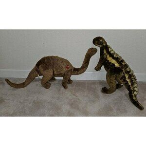 2 Toy Network Dinosaur Plush Lot 2007 Stuffed Animals T-Rex? Brontosaurus? AS IS